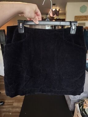 Ag Adriano Goldschmied Black Corduroy Mini Skirt